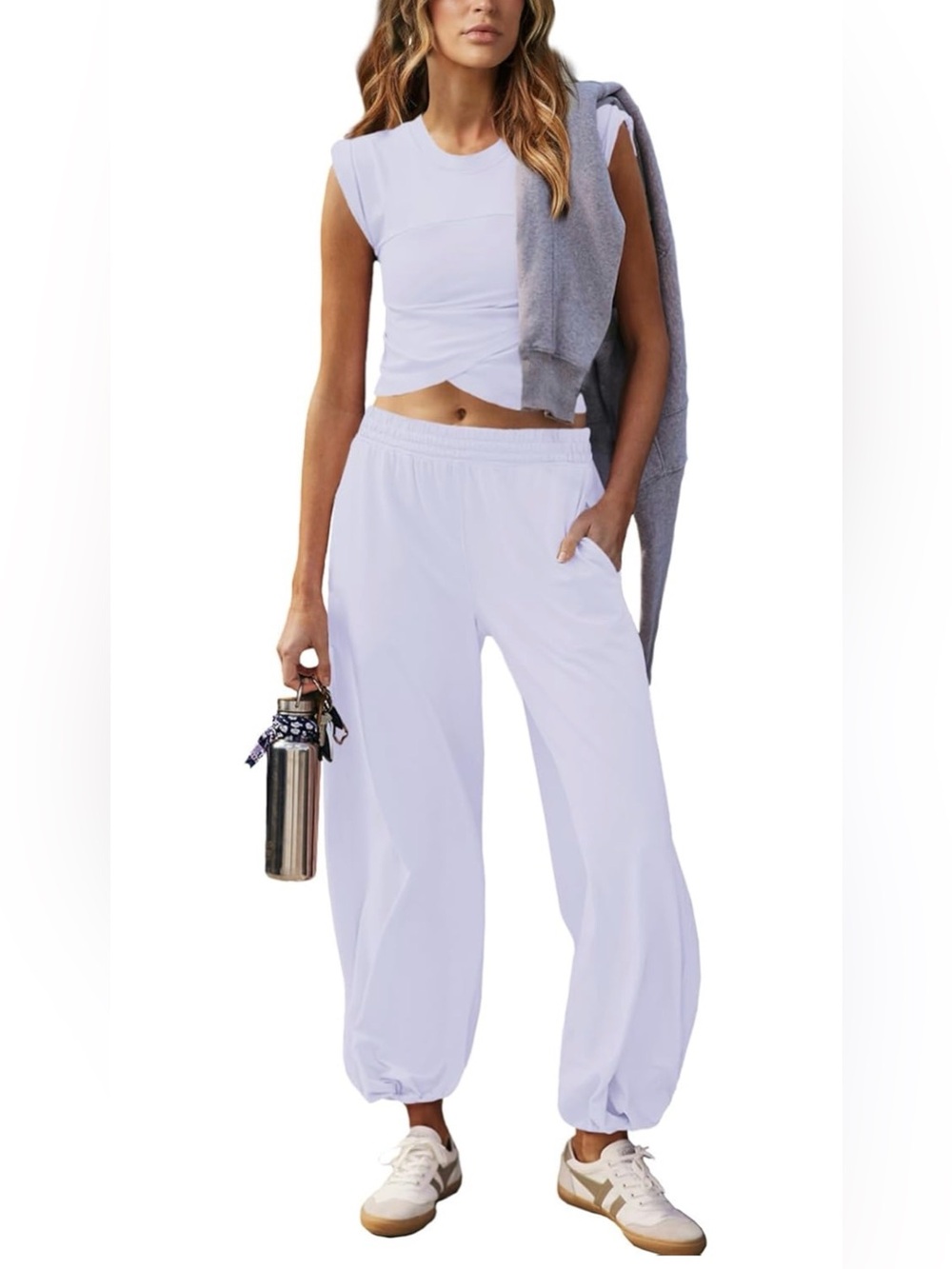FP Inspired Women's 2 Piece Dusty Purple Relaxed Jogger Pants and top set
